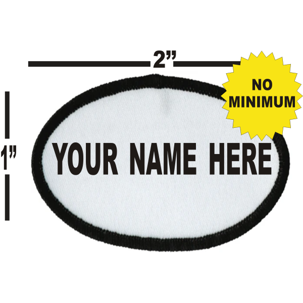 Custom 1'' x 2'' Printed Oval Name Patch